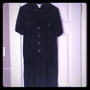 100% silk black romper.